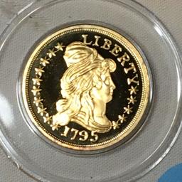 24kt Pure Gold Clad Bronze 1795 & 1929 Eagle Proof