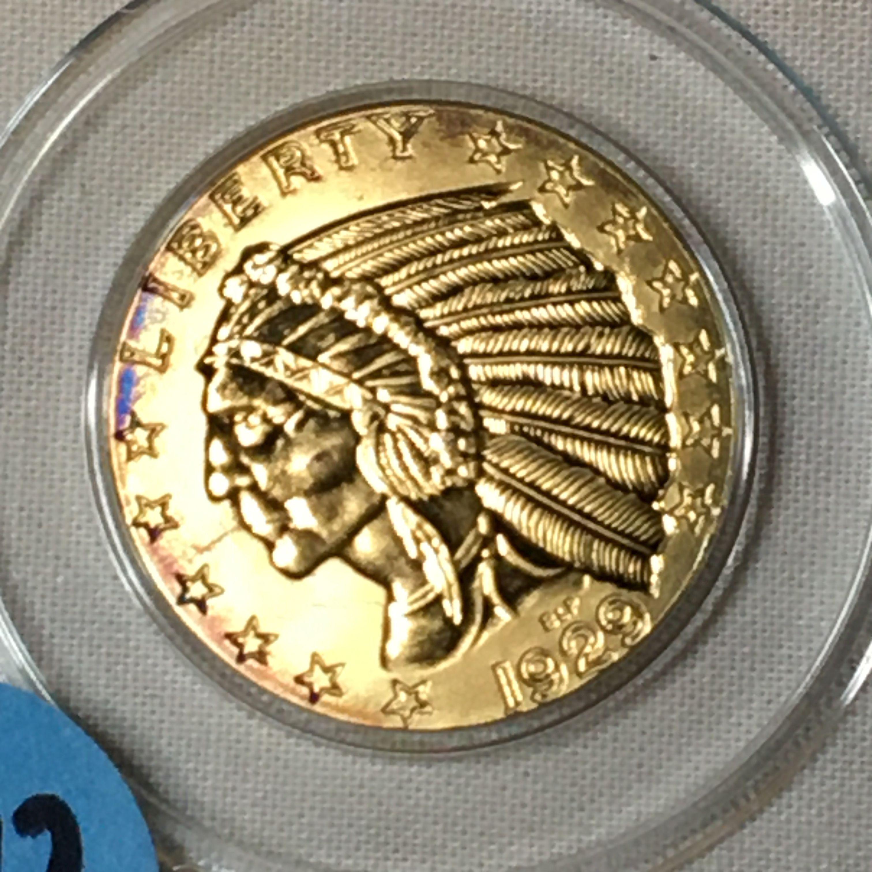 24kt Pure Gold Clad Bronze 1795 & 1929 Eagle Proof