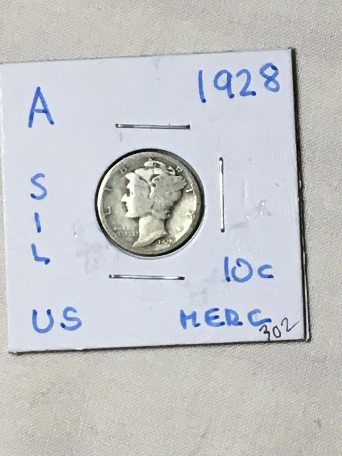 1928 P Mercury Dime