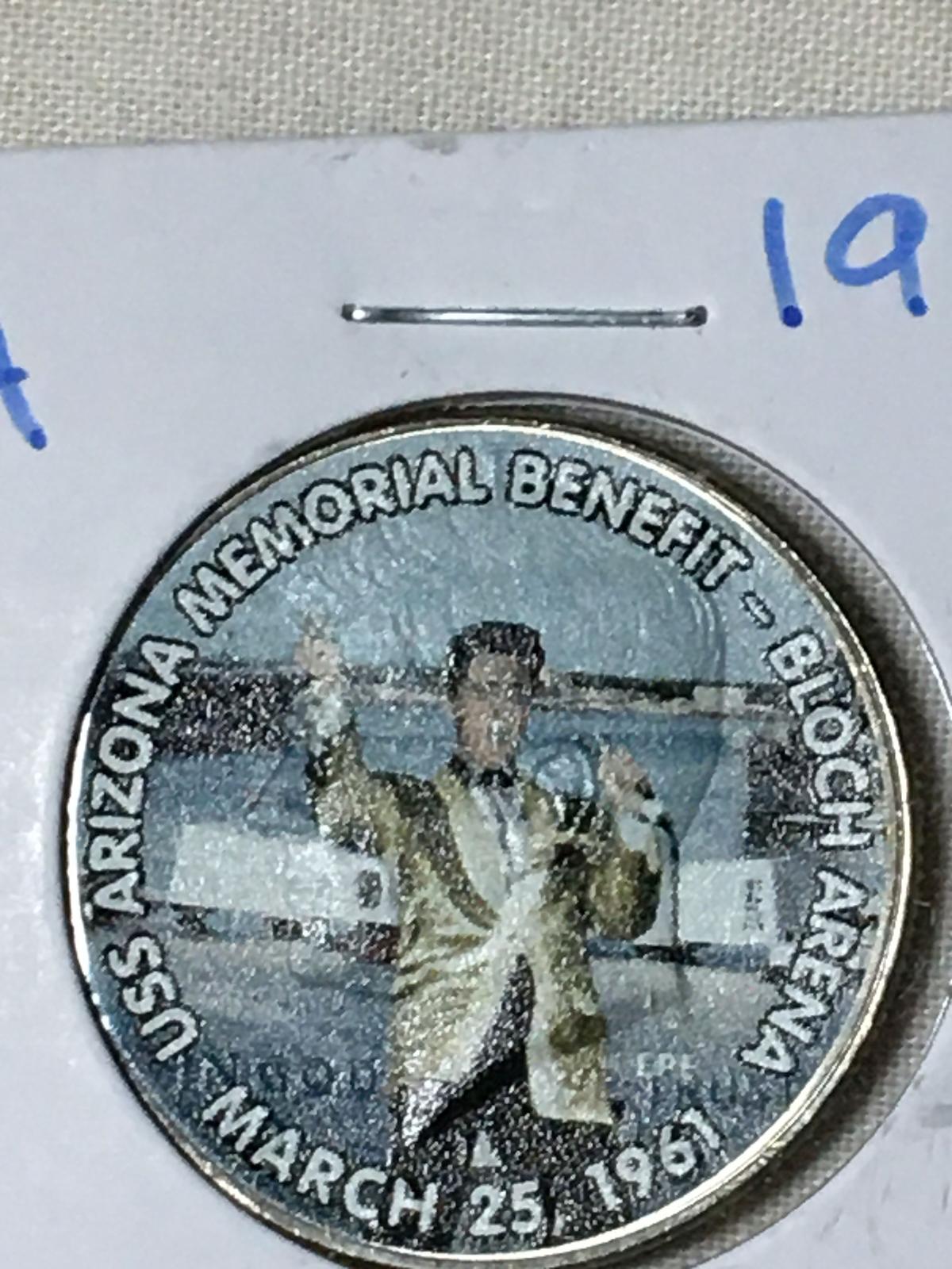 1961 Elvis Colorized Kennedy Half Dollar