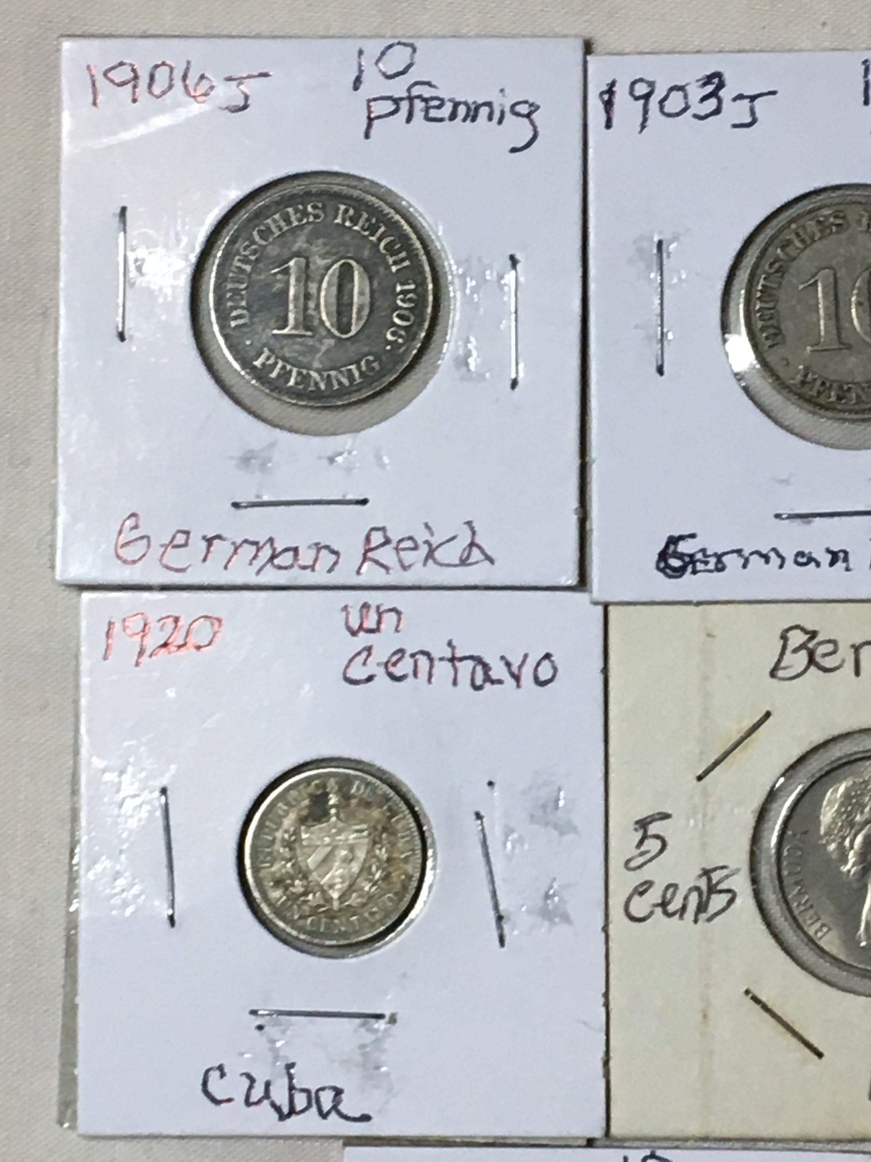 (5) Foreign Coins Bermuda, Germany, Cuba