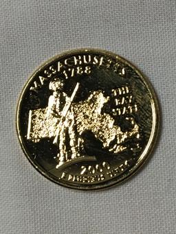 2000 P Massachusetts Gold Plated Statehood Quarter