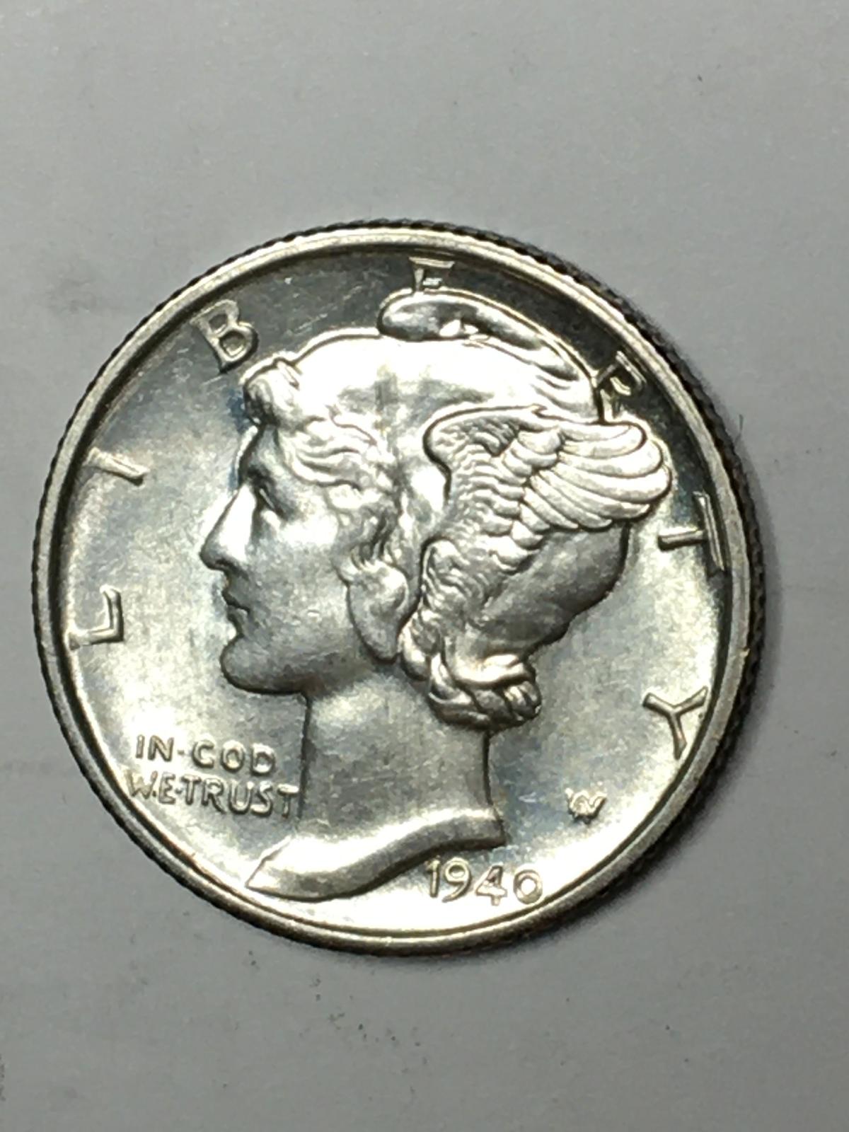 1940 S Mercury  Dime