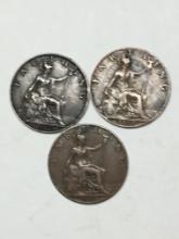 1902, 1912 & 1917 British Farthings