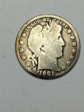 1901 S Barber Half Dollar