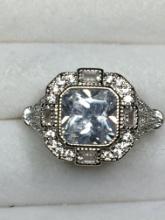 .925 Sterling Silver Ladies 5ct Gemstone Ring