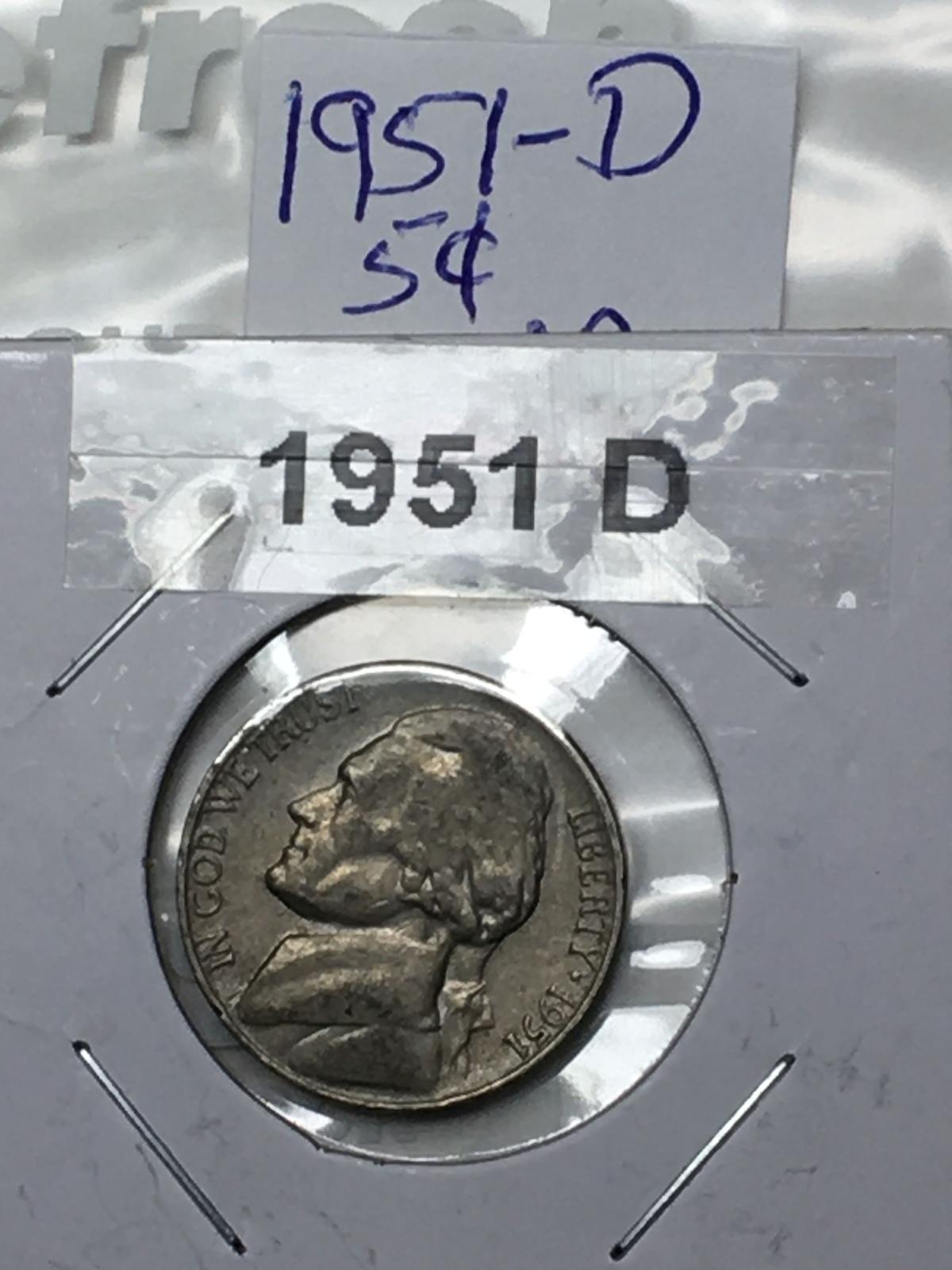 1951 D Jefferson Nickel