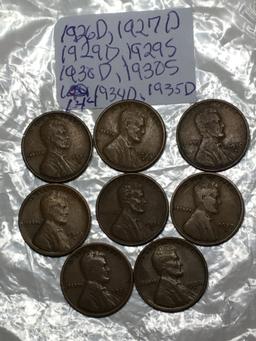 (8) Lincoln Wheat Cent