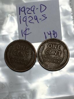 Lincoln Wheat Cent 1929 S, 1929 D