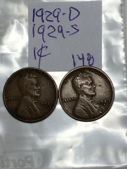Lincoln Wheat Cent 1929 S, 1929 D