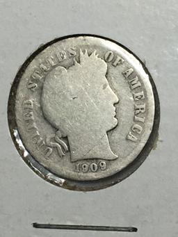 1909 D Barber Dime