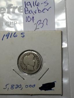 1916 S Barber Dime