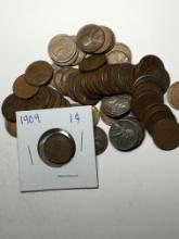 (64) Lincoln Wheat Cent Including 1909