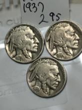 (3) Buffalo Nickels