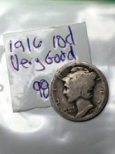 1916 P Mercury Dime