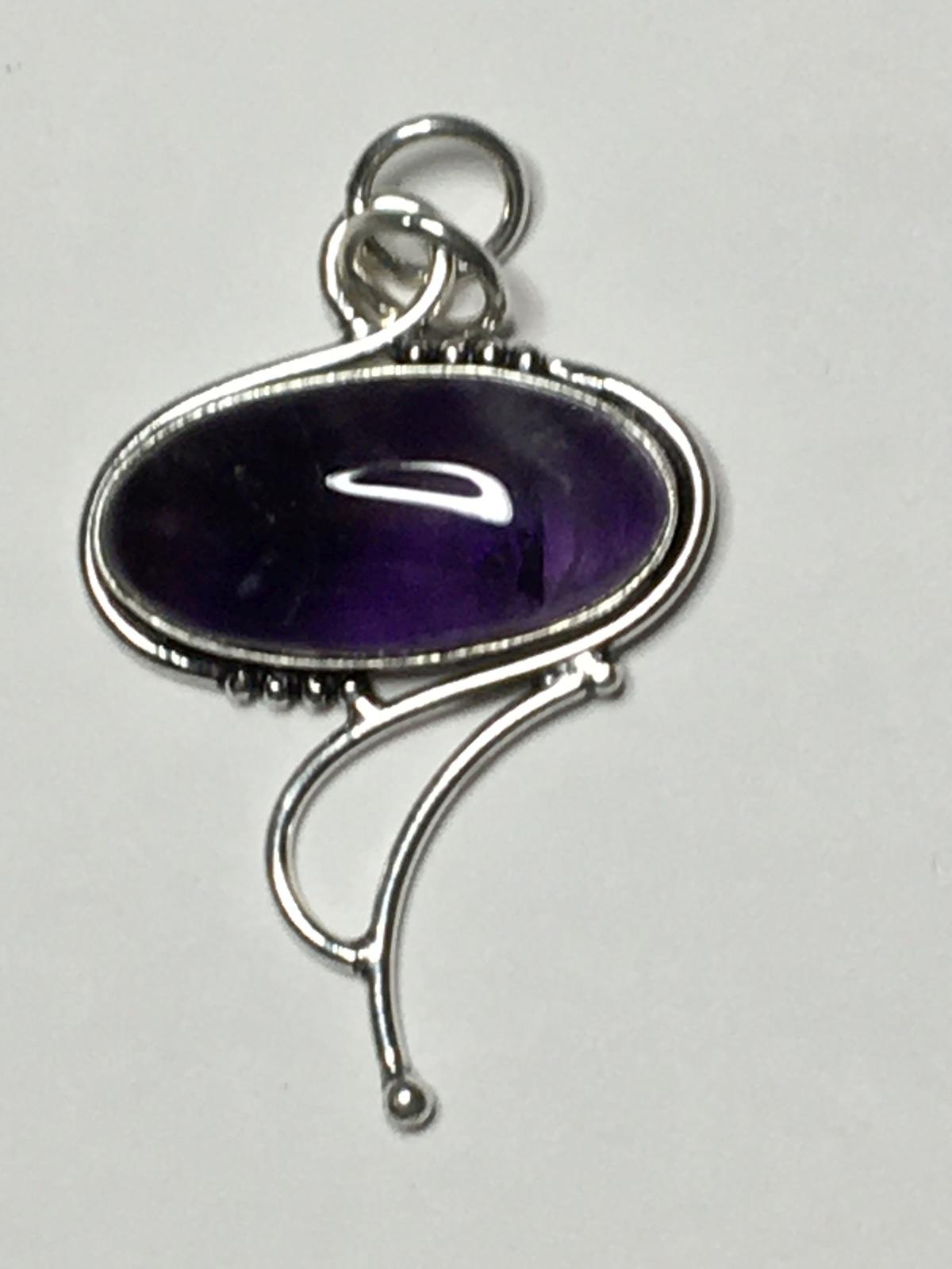 .925 2 1/8" A A A Quality Gorgeous Purple Sage Amethyst Pendant