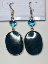 .925 2" A A A Gorgeous Natural Blue Apatite With Blus Topaz...... See Matching Pendant