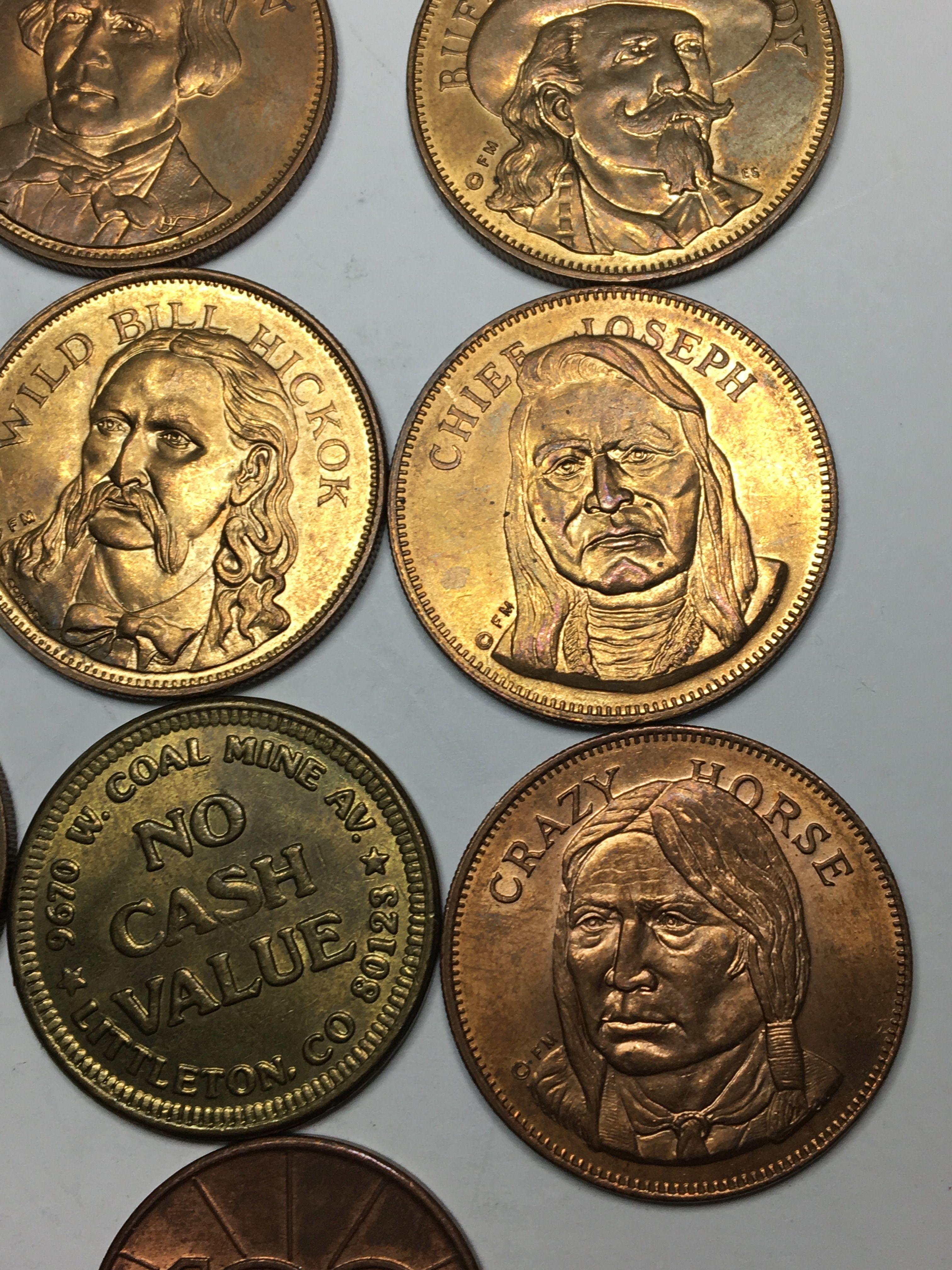 Copper Tokens Lot Presidents And More 13 Coins