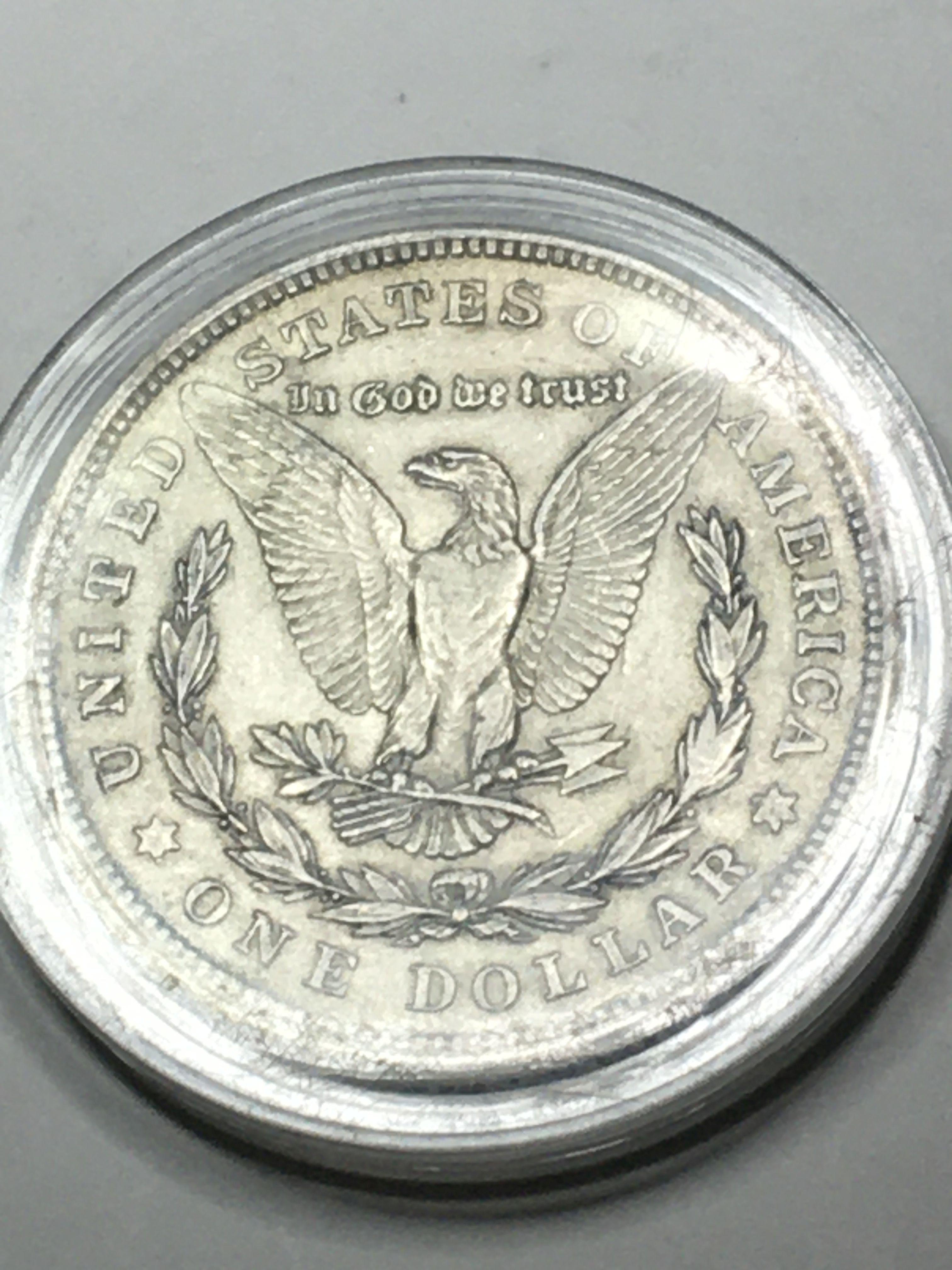 Morgan Silver Dollar 1921 In Hard Plastic Case