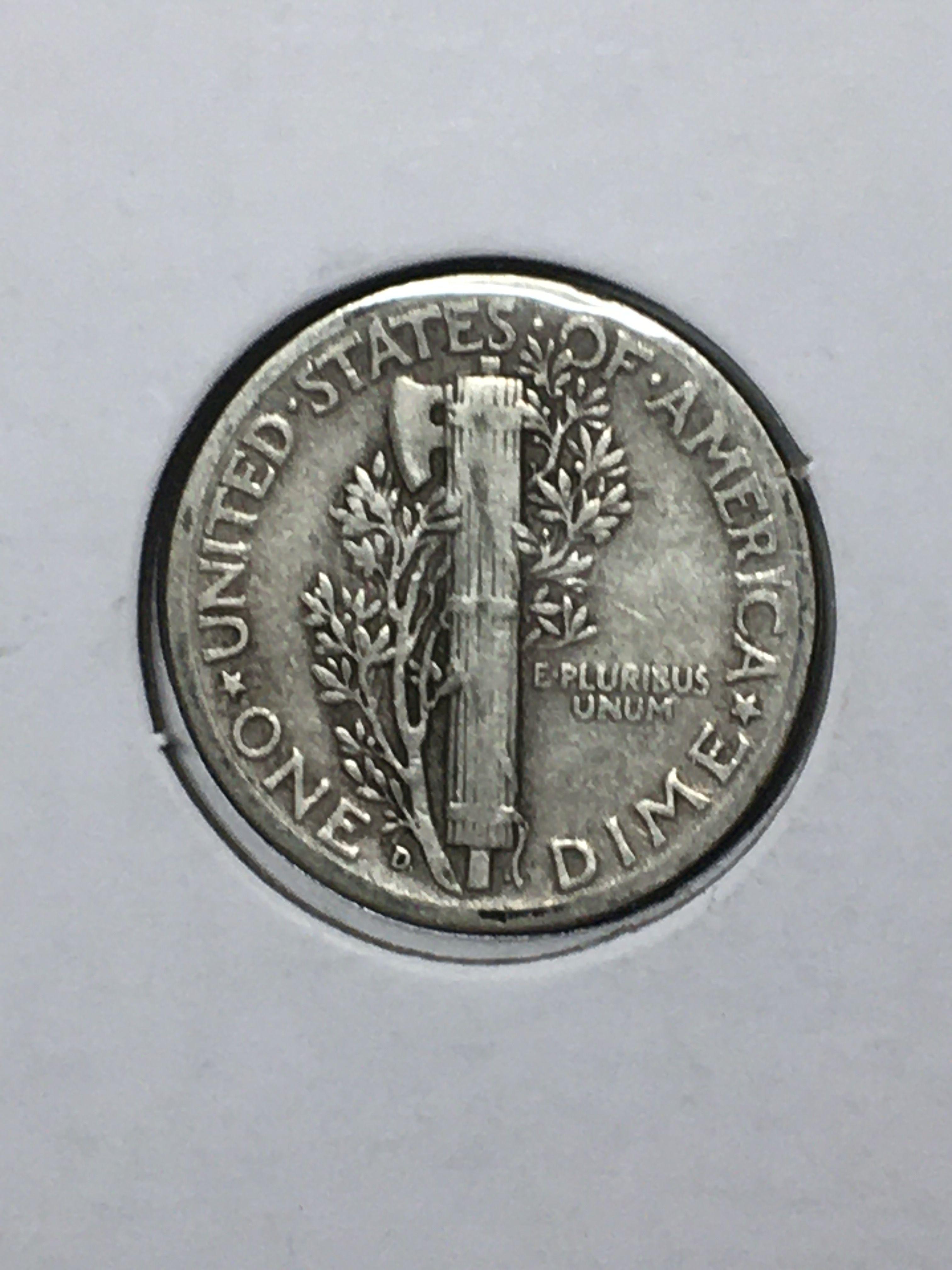 Mercury Silver Dime 1945 D 90% Silver