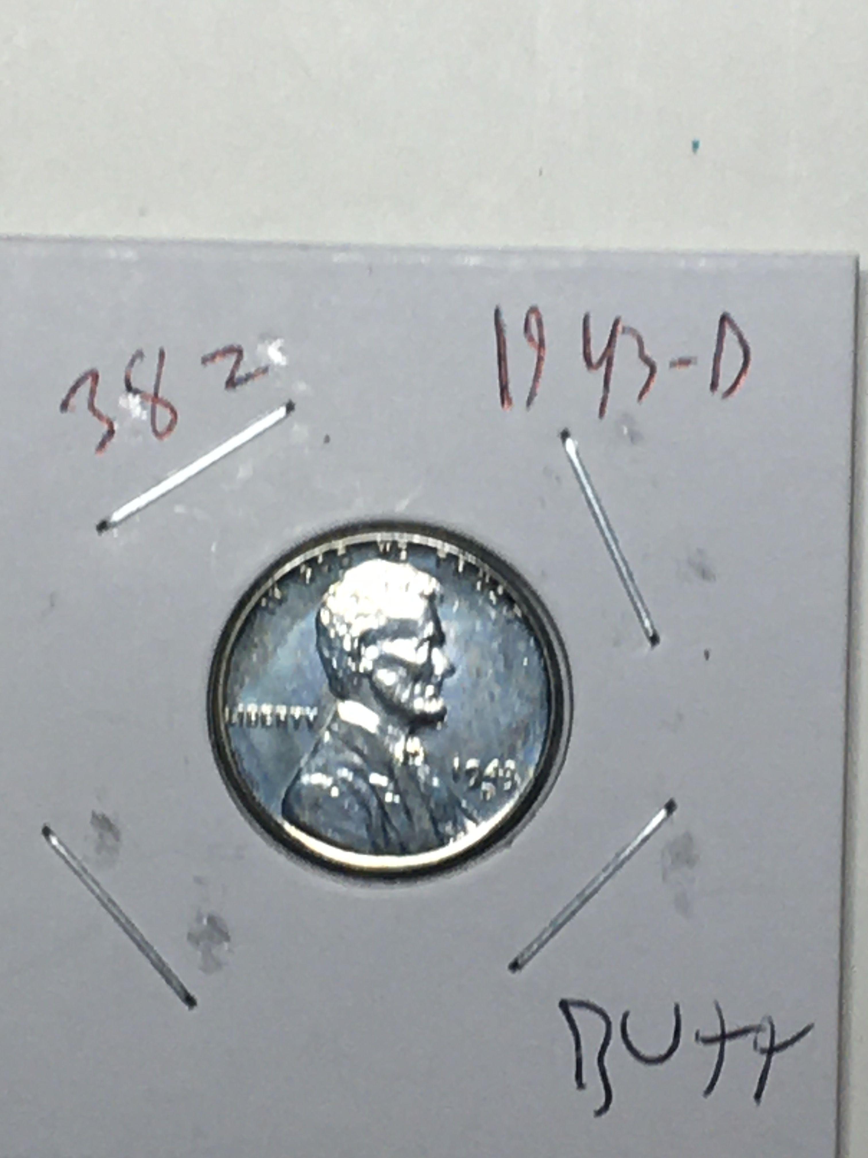 Lincoln Wheat Cent Steel 1943 D 