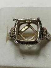 Antique 14 Kt Gold And 925 Ring W/ Natural Diamonds Stamped 14 Kt And 925 1800s 4.9+ Grams $$$