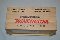 Ammo. Winchester 22 LR Brick, 500 Rds. Wooden Box