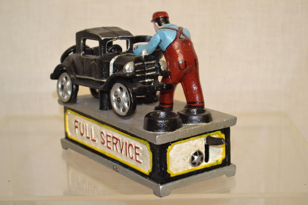 Cast Iron Mechanical Bank, Full Service