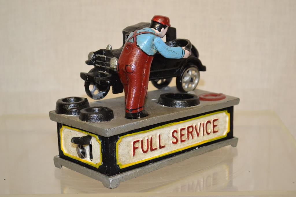 Cast Iron Mechanical Bank, Full Service