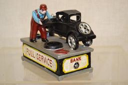 Cast Iron Mechanical Bank, Full Service