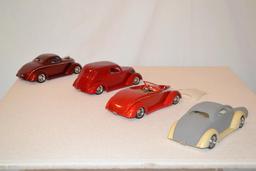 4 Linberg 1938 Ford C ustom Model Cars