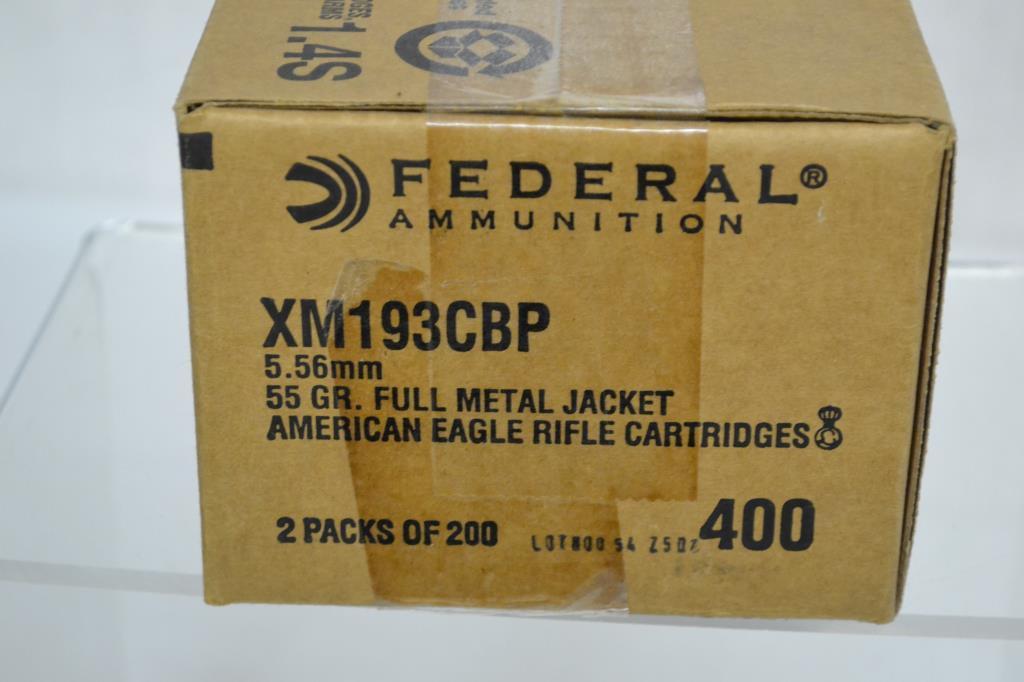 Ammo. Federal 5.56 Full Metal Jacket. 400 Rds