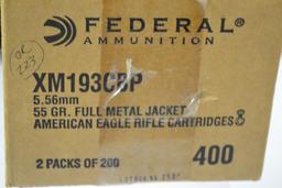 Ammo. Federal 5.56 Full Metal Jacket. 400 Rds