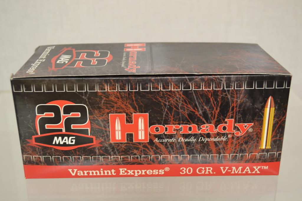 Ammo. Hornaby 22 Mag, 30 GR. 500 Rounds.