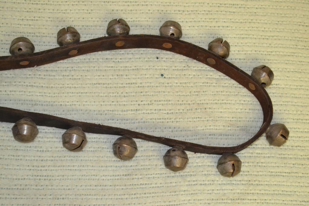 Sleigh Bells. 2 Leather Straps, Total 60 Bells