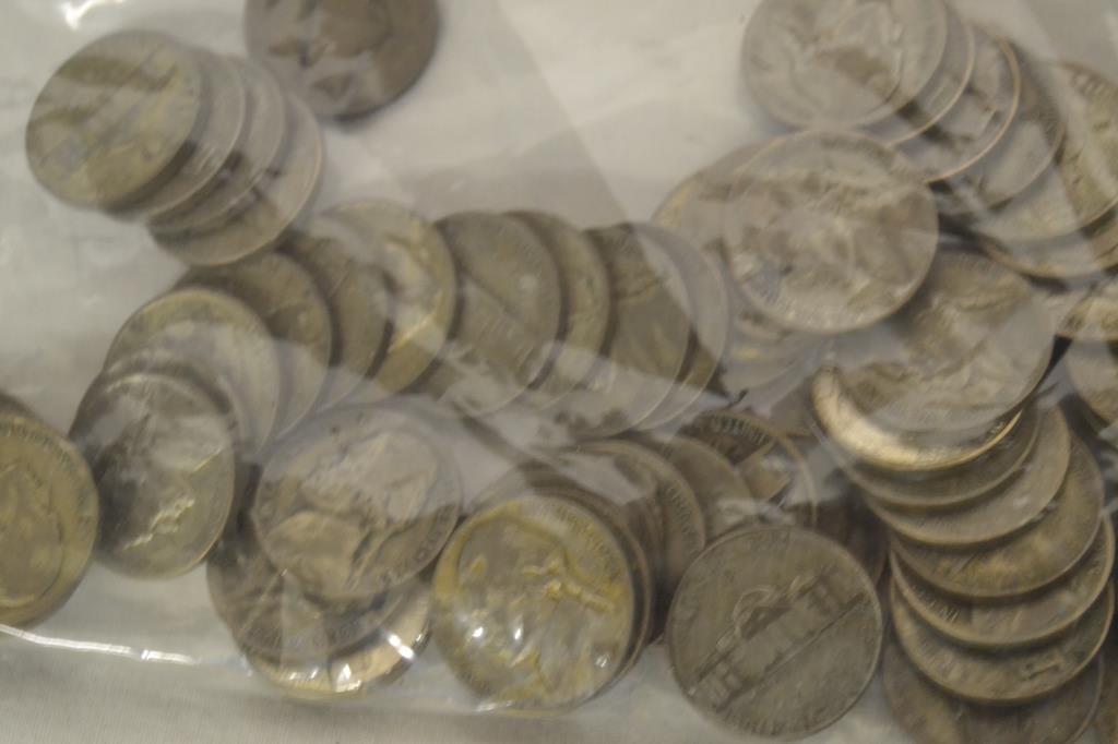 Coins. 160 War Nickels.