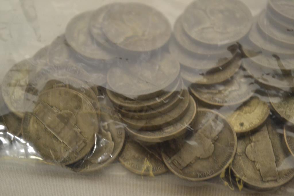 Coins. 160 War Nickels.