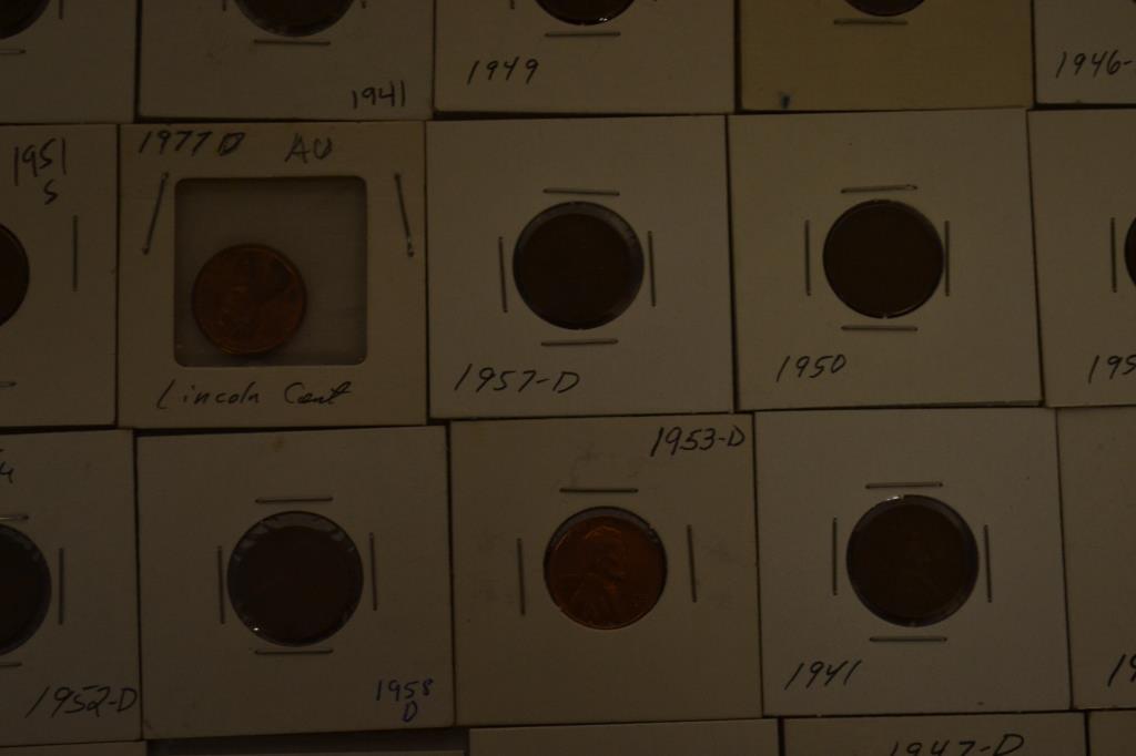 Coins. Wheat & War Pennies in 2x2's. Approx. 199