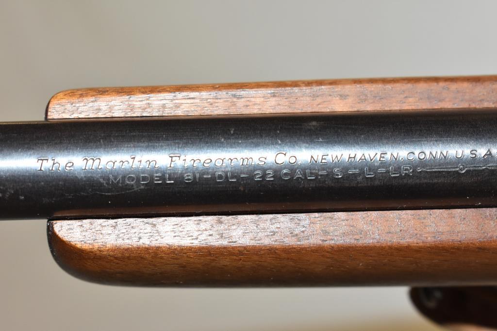 Gun. Marlin Model 81-dl 22 cal Rifle (parts gun)