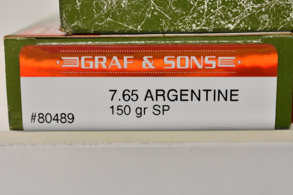 Ammo. Graft & Sons 7.65 Argentine,150 Gr. 60 Rds