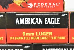 Ammo. Federal 9mm Luger, 147 GR. 500 Rds.