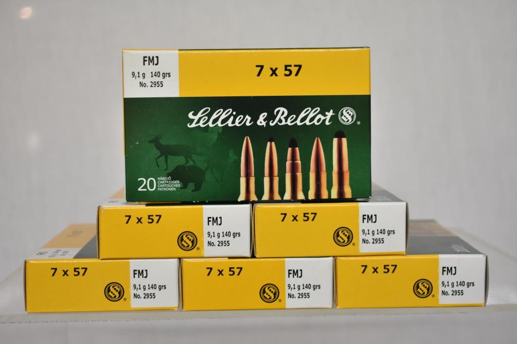 Ammo. Sellier & Ballot 7 x 57, 140 Gr. 120 Rds.