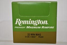 Ammo. Remington 22 win mag, 33 GR, 500 Rds.