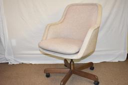 4 Mid Century Taylor Upholstered Chairs on Casters