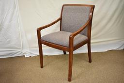 2 Mid-Century Upholstered Wood Trim Chairs