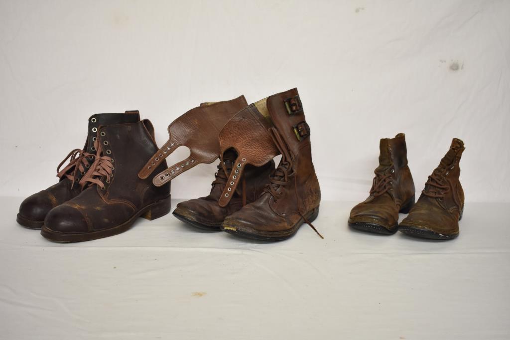 Three Pairs of Military Boots.
