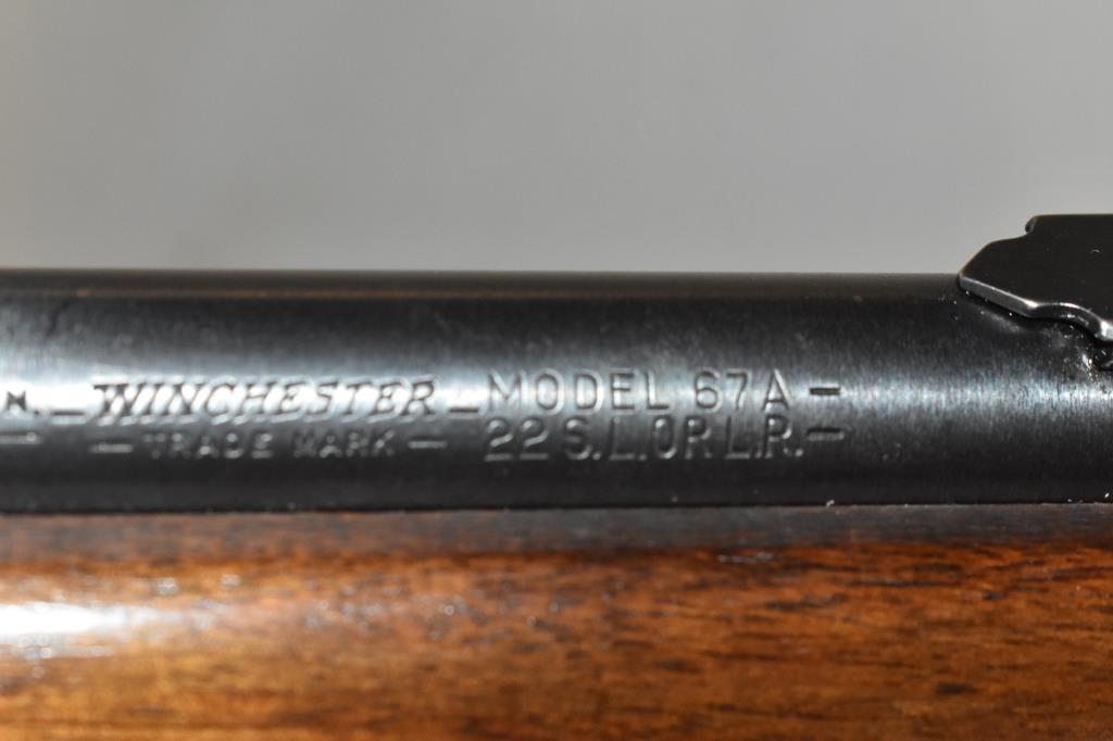 Gun. Winchester Model 67a 22 cal Rifle