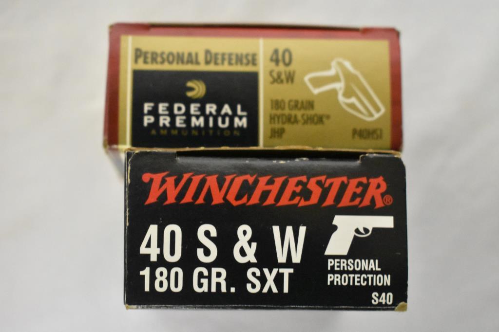 Ammo. 40 S&W 40 Rds, 32 Auto 100+ Rds.
