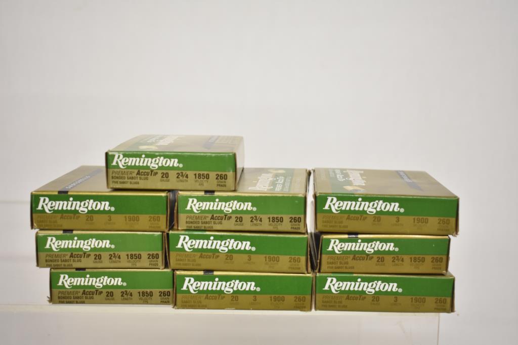 Ammo. Hornady & Remington 20 ga Slugs, 125 Rds.