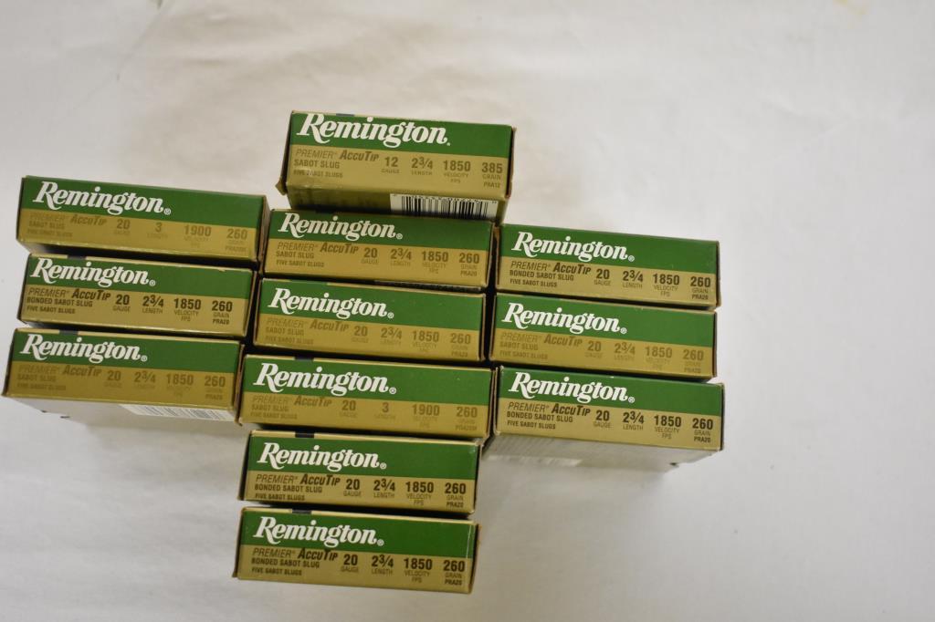 Ammo. 20 ga Slugs 55 Rds, 12 ga Slugs 5 Rds.